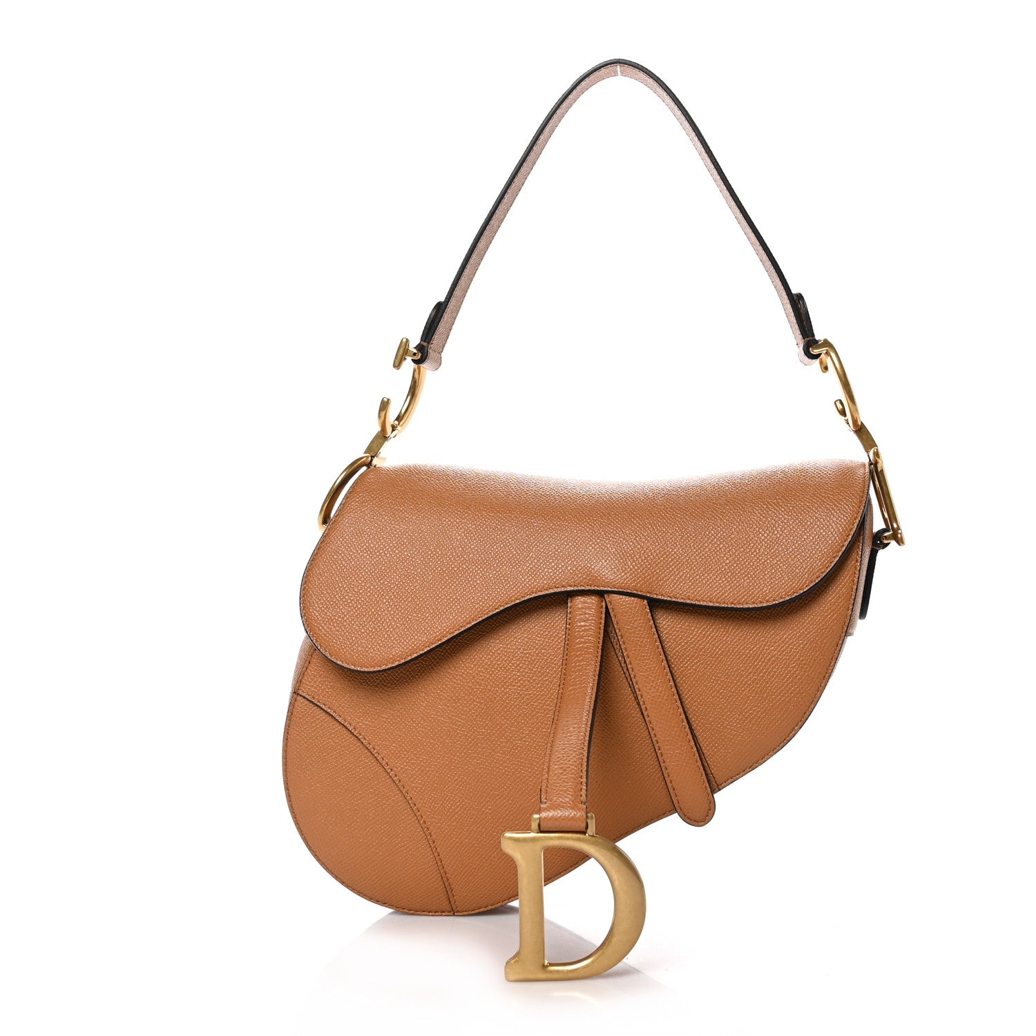 Christian Dior Grained Calfskin Saddle Bag Camello 1 of 10