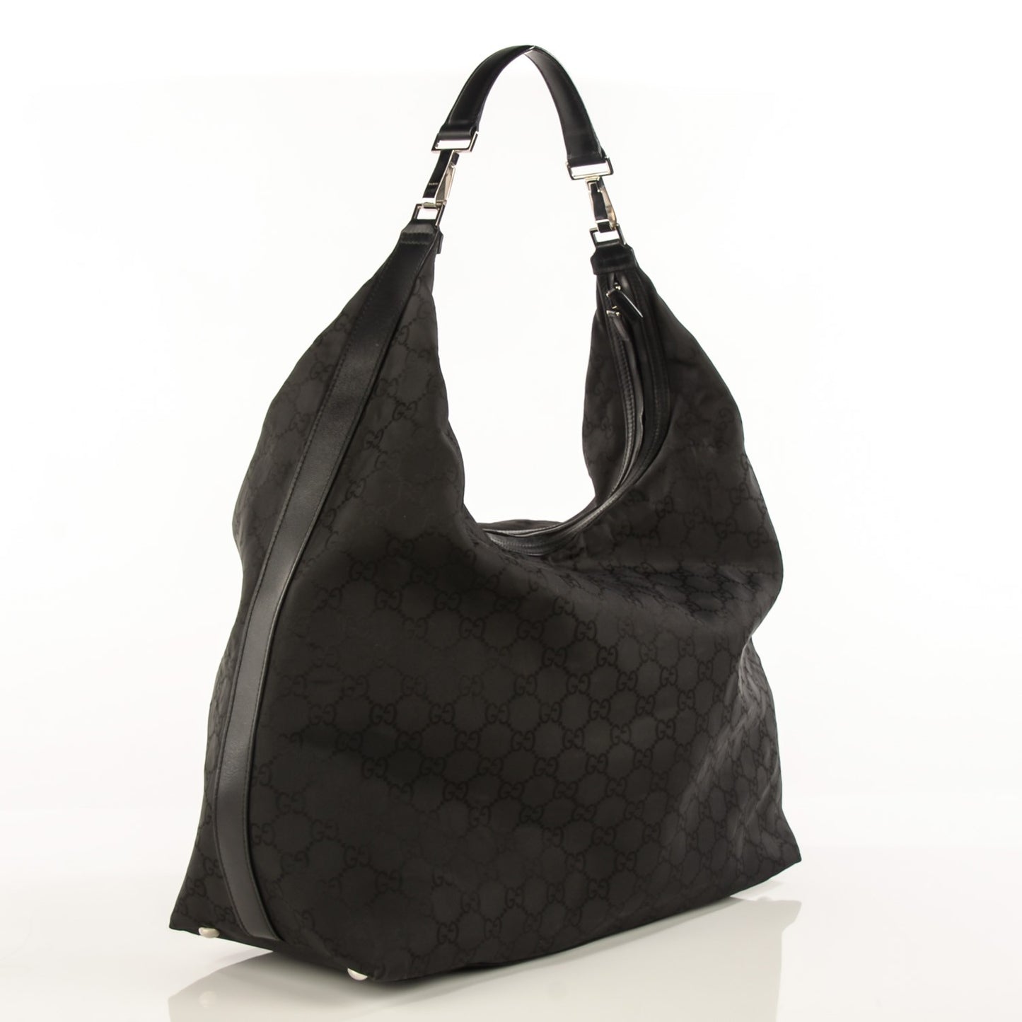 Nylon Monogram Oversized Overnight Bag Black
