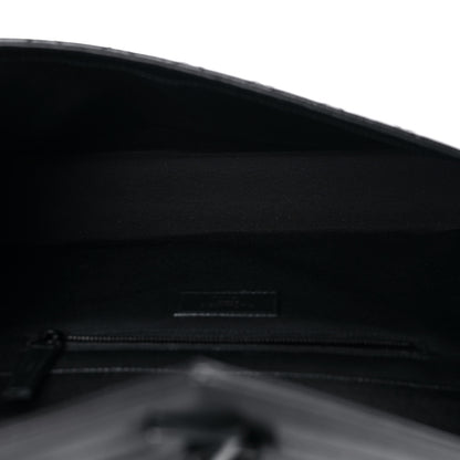 Saint Laurent Grain De Poudre Textured Mixed Matelasse Large Triquilt Monogram Monochrome Satchel Black 8 of 11