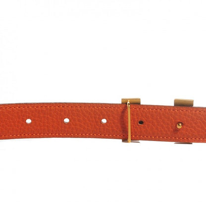 Hermes Box Togo Reversible Polished 18mm H Belt Noir Orange 5 of 14