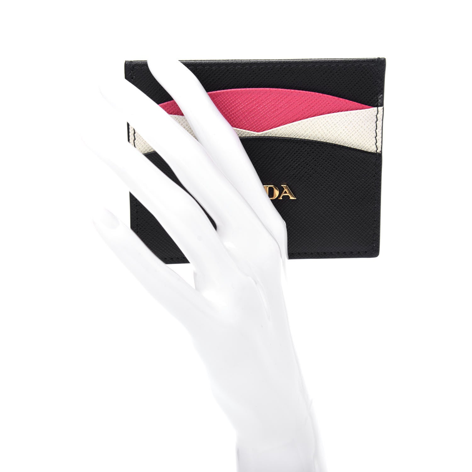 Prada Saffiano Card Holder Black Ibisco 2 of 8