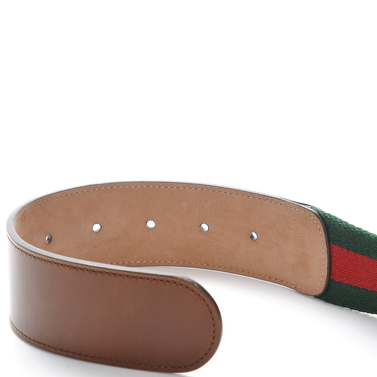 Nylon Calfskin Double G Web 40mm Belt 105 42 Green Red Cuir
