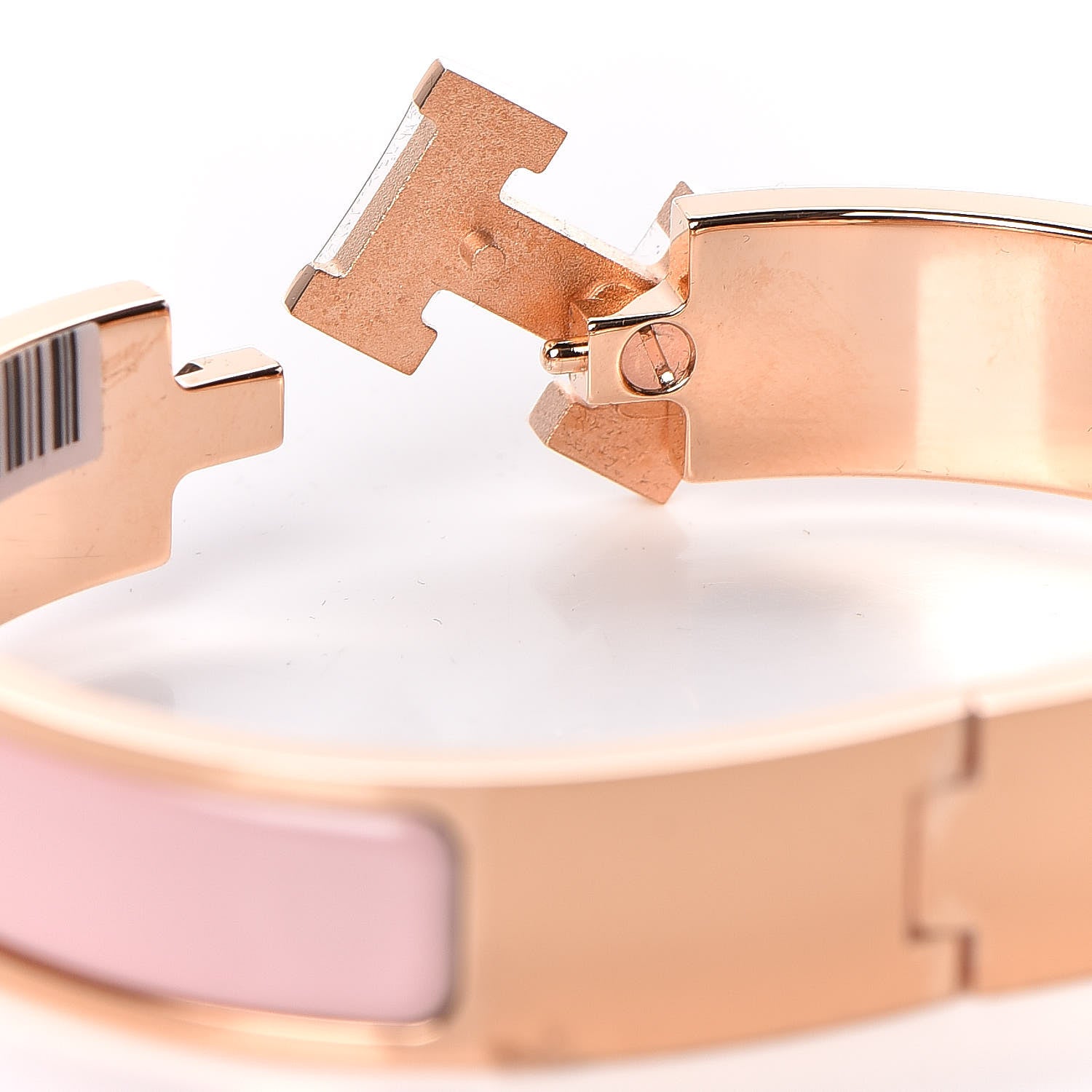 Hermes Enamel Narrow Clic Clac H Bracelet PM Rose Cassata 4 of 6