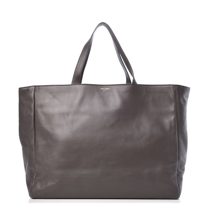 Saint Laurent Calfskin Suede Reversible East West Shopper Tote Dark Grey 1 of 13