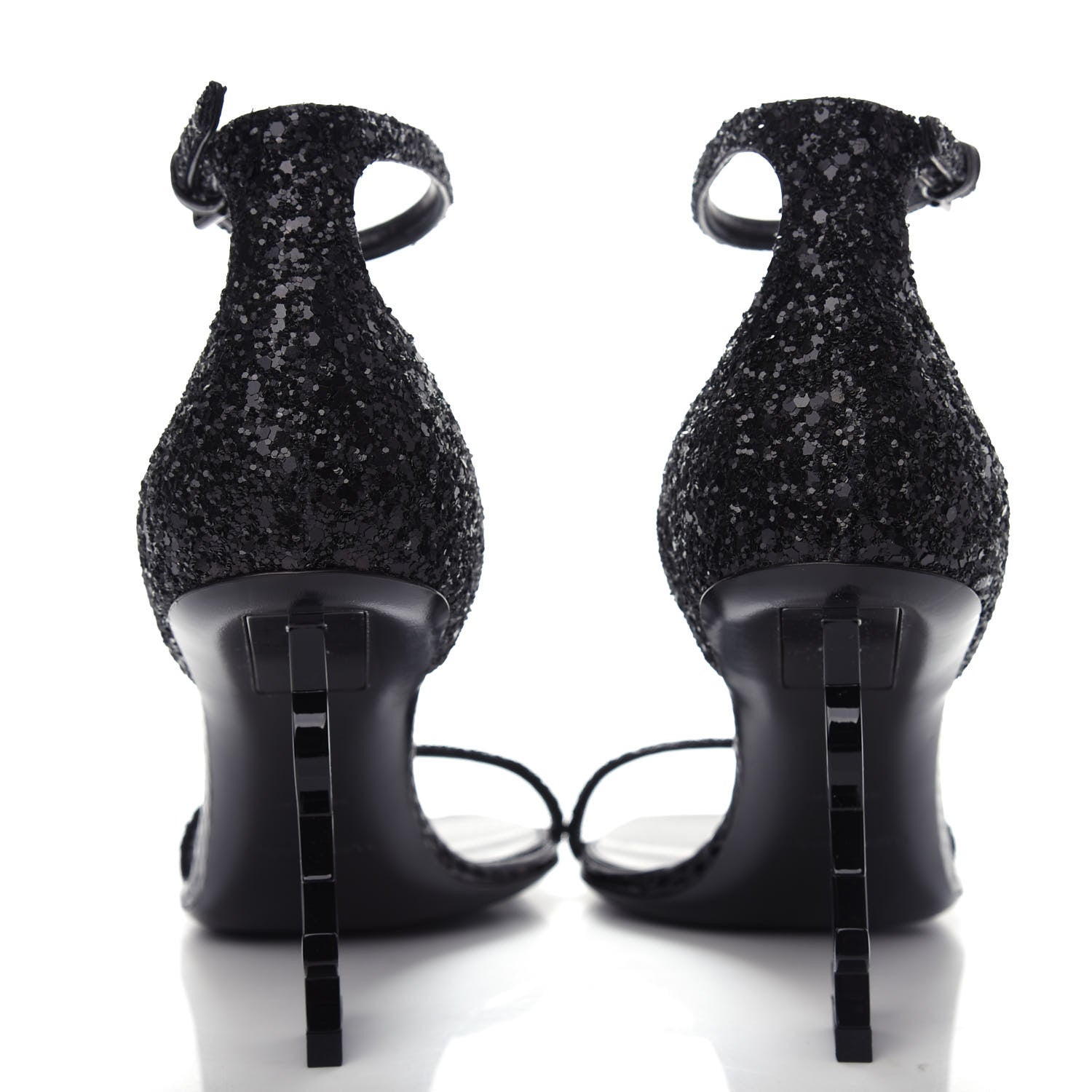 Saint Laurent Glitter Opyum 85 Sandals 37 Black 7 of 11