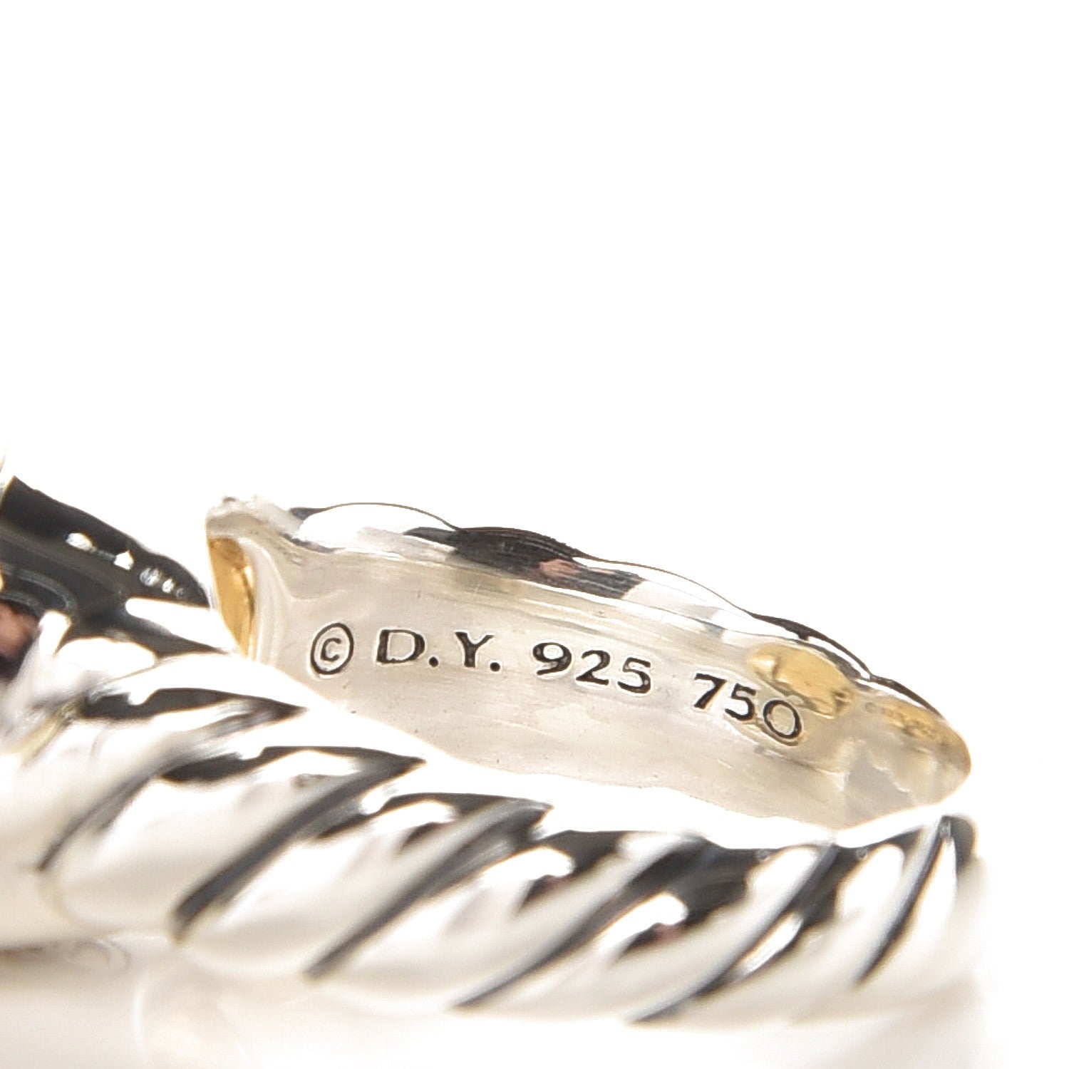 David Yurman Sterling Silver 18K Yellow Gold Citrine 15mm Noblesse Ring 54 7 4 of 4