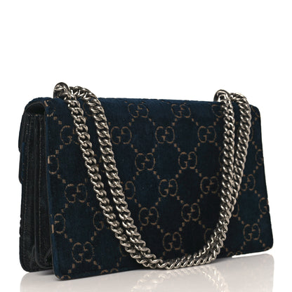 Gucci Velvet Skipper GG Monogram Small Dionysus Shoulder Bag Blue Beige Black 3 of 13