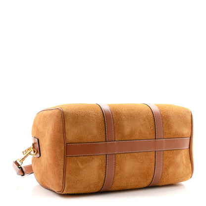 Celine Waxed Suede Calfskin Large Boston Bag Tobacco 4 of 11