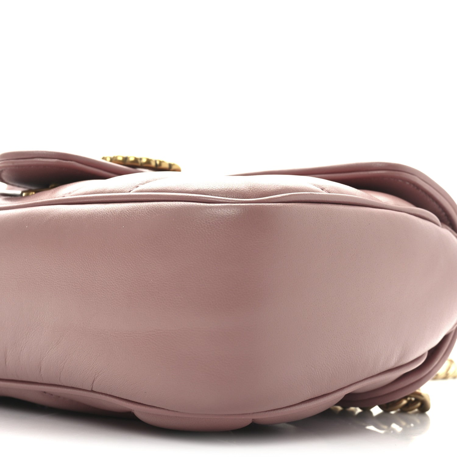 Gucci Nappa Matelasse Double G Studs Small Torchon GG Marmont Shoulder Bag Dusty Carmine Rose 10 of 11