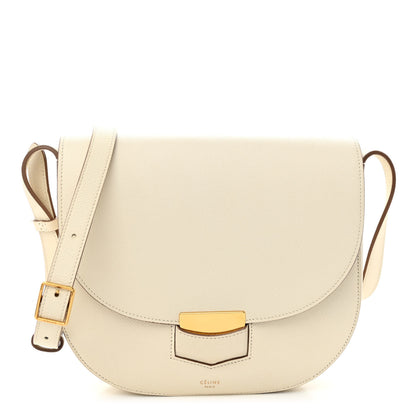 Celine Grained Calfskin Medium Trotteur White 1 of 10