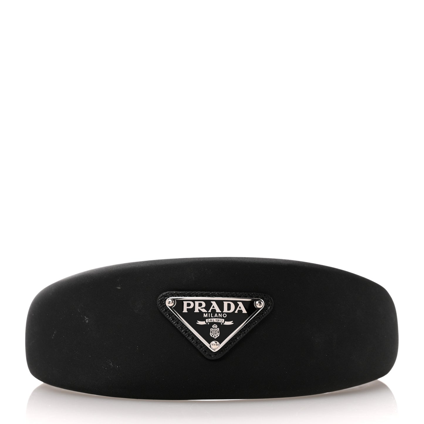 Re-Nylon Metal Triangle Logo Headband Black