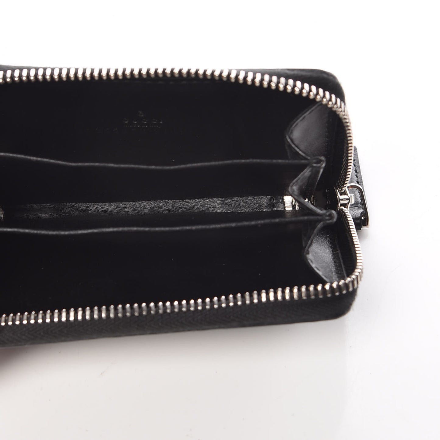 Guccissima Zip Around Card Case Black