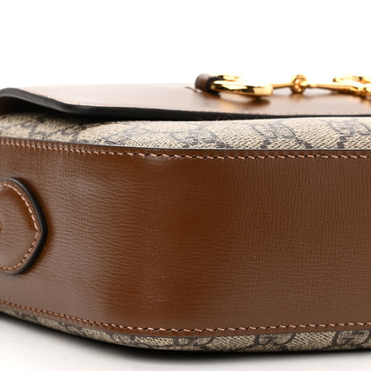 Gucci GG Supreme Monogram Small Horsebit 1955 Shoulder Bag Beige Brown Sugar 9 of 10