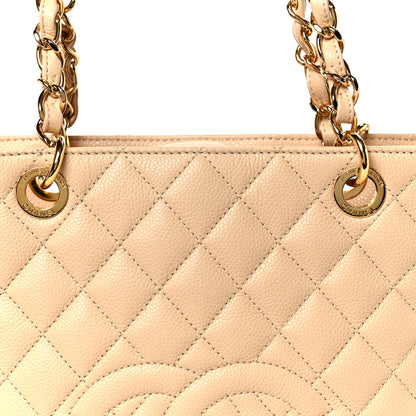 Chanel Caviar Quilted Petit Shopping Tote PST Beige Clair 8 of 10