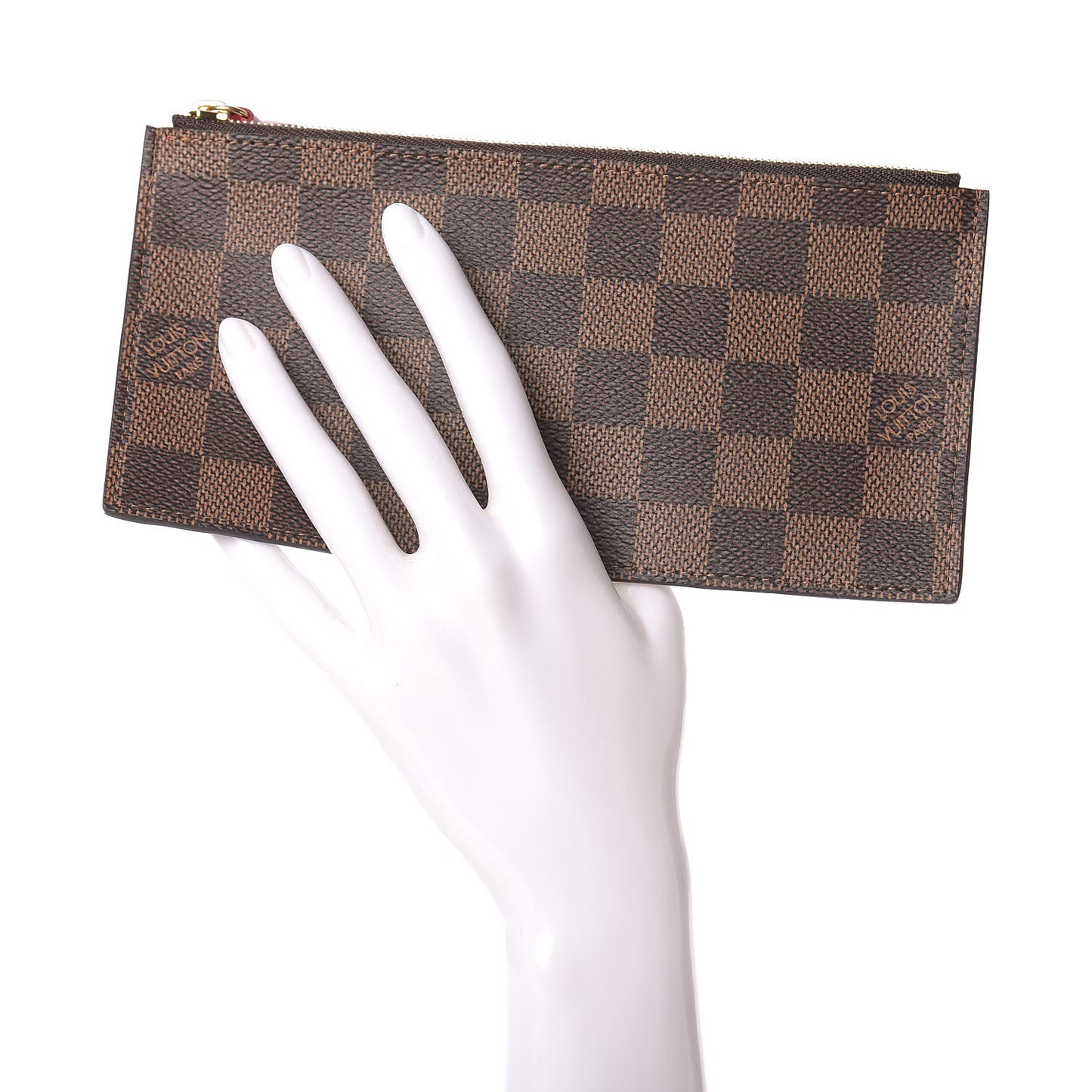Damier Ebene Felicie Chain Wallet Zippered Insert