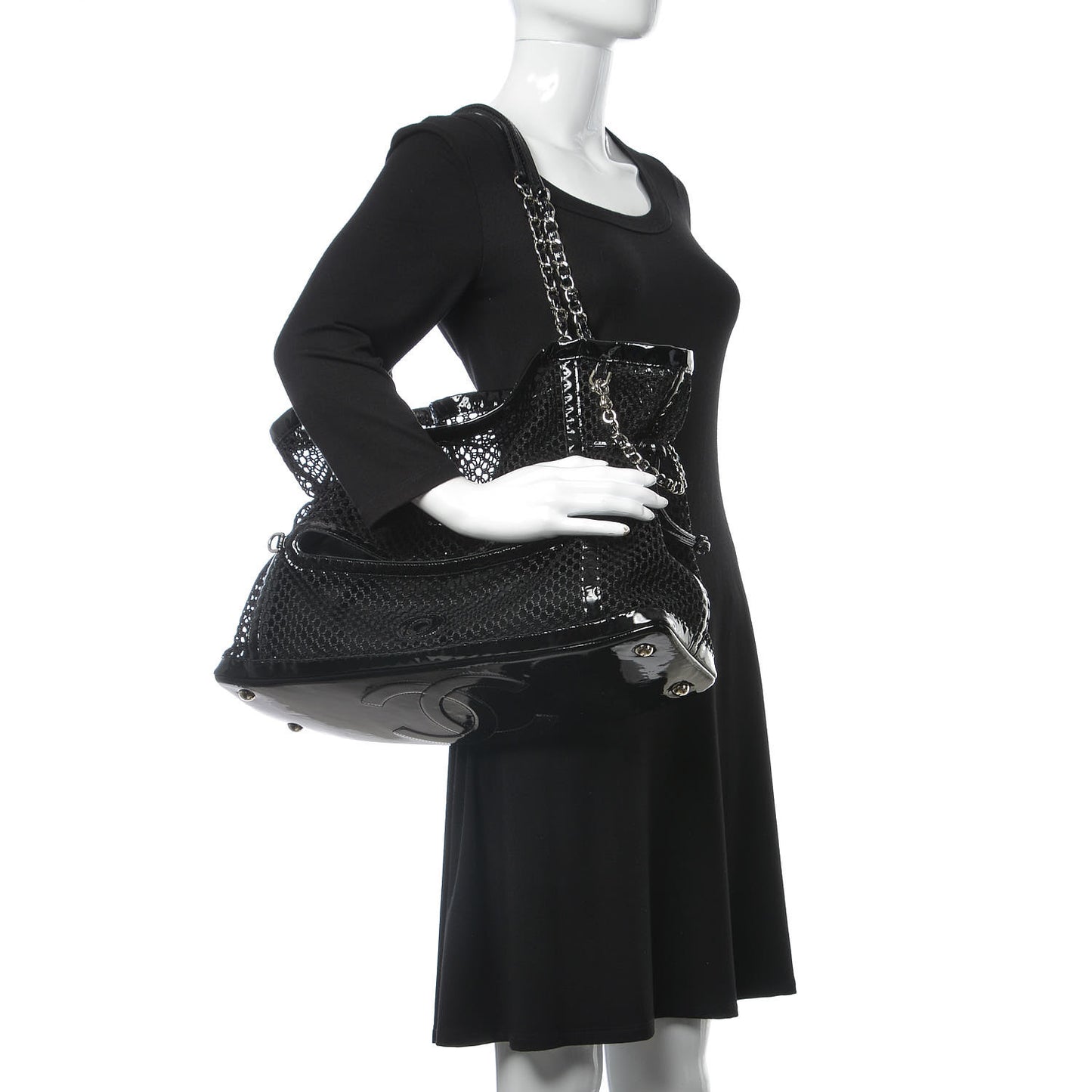 Patent Net Large La Madrague Tote Black