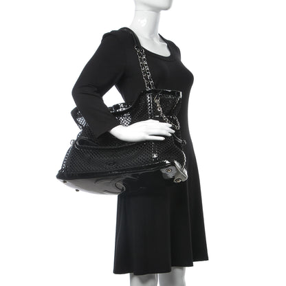 Chanel Patent Net Large La Madrague Tote Black 2 of 10