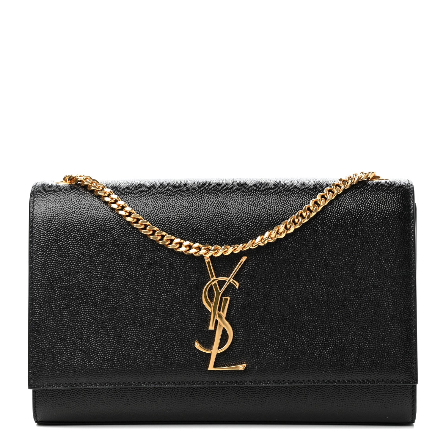 Saint Laurent Grain De Poudre Medium Classic Monogram Kate Satchel Black 1 of 11