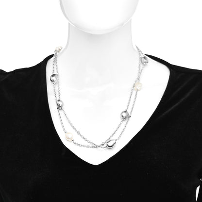 Roberto Coin 18K White Gold Baroque Pearl Nugget Station Necklace 2 of 6