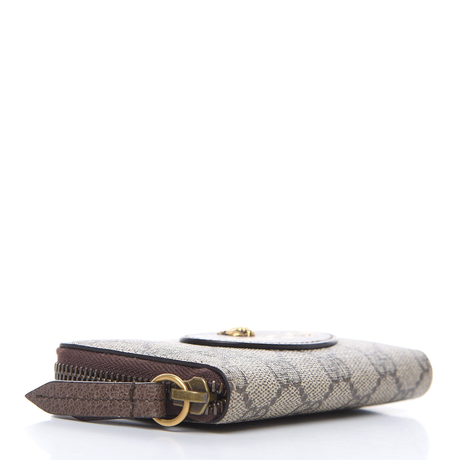 Gucci GG Supreme Monogram Neo Vintage Zip Around Card Case Beige Crop New Acero 4 of 8