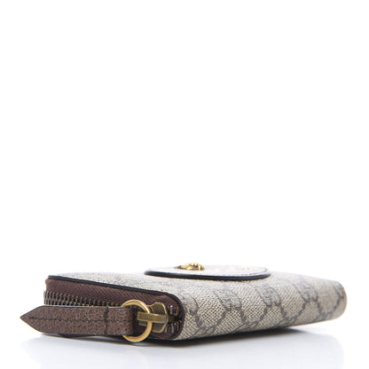 Gucci GG Supreme Monogram Neo Vintage Zip Around Card Case Beige Crop New Acero 4 of 8