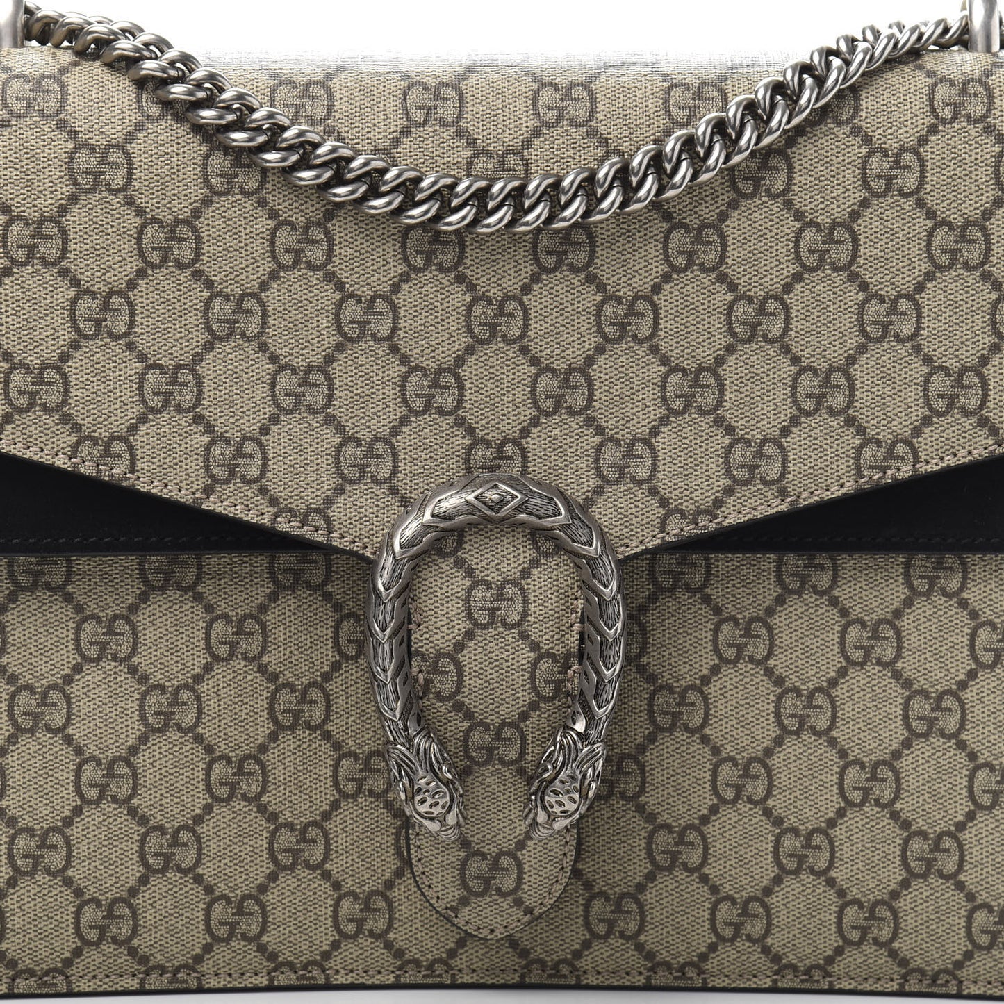 GG Supreme Monogram Medium Dionysus Shoulder Bag Black