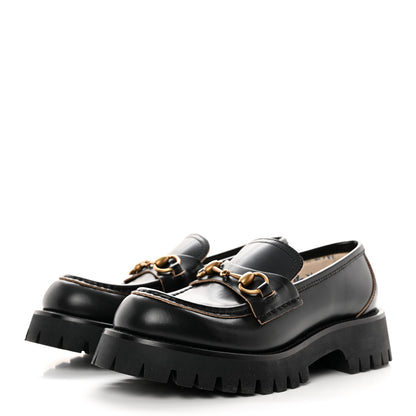 Gucci Cordovan Lux Womens Harald Horsebit 25mm Platform Loafers 37 Black 3 of 14