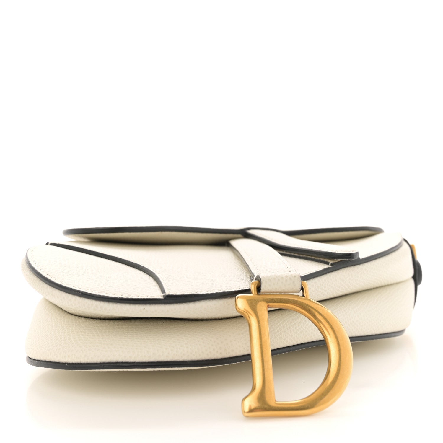 Christian Dior Grained Calfskin Mini Saddle Bag White 4 of 10