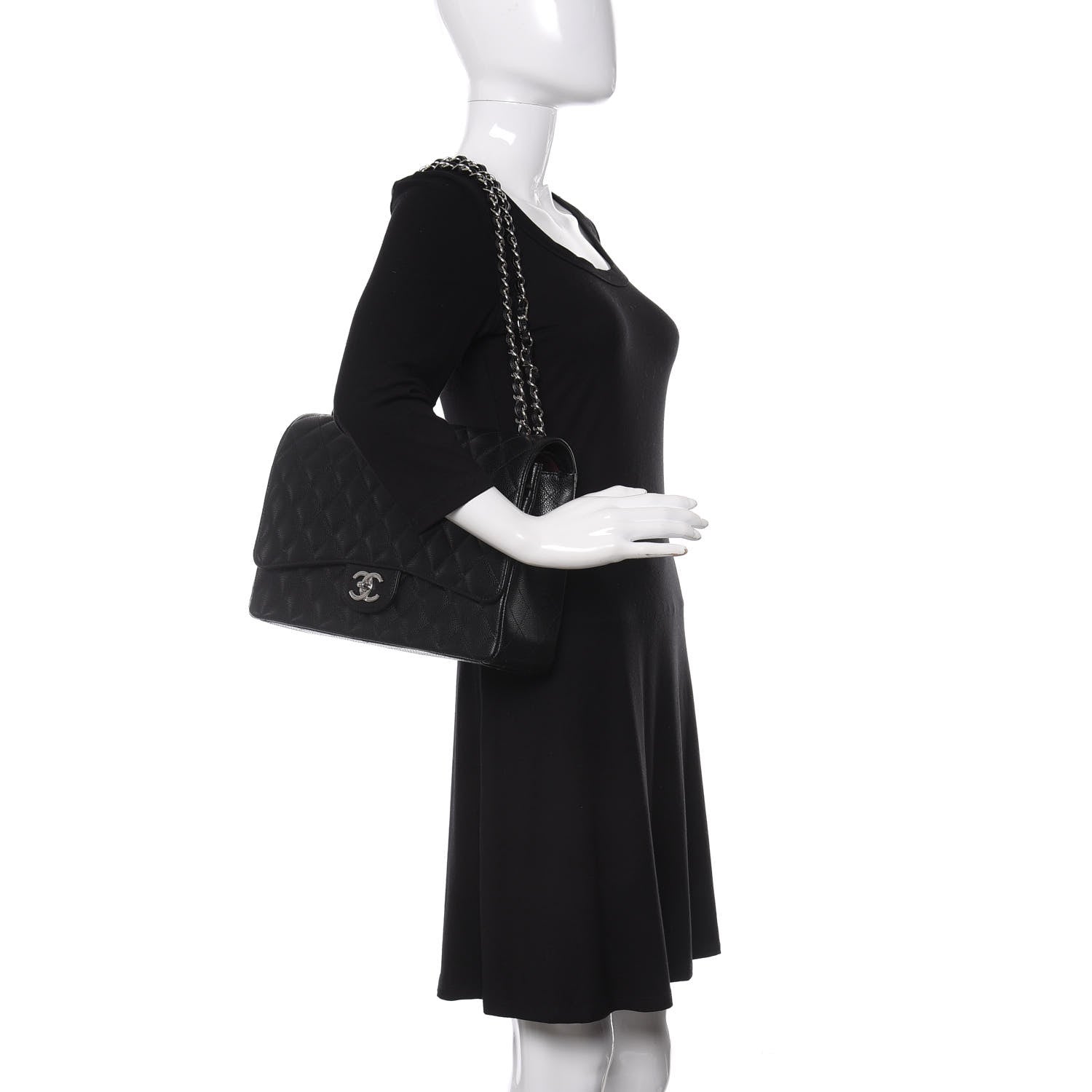 Chanel Caviar Quilted Maxi Double Flap Black 2 of 11