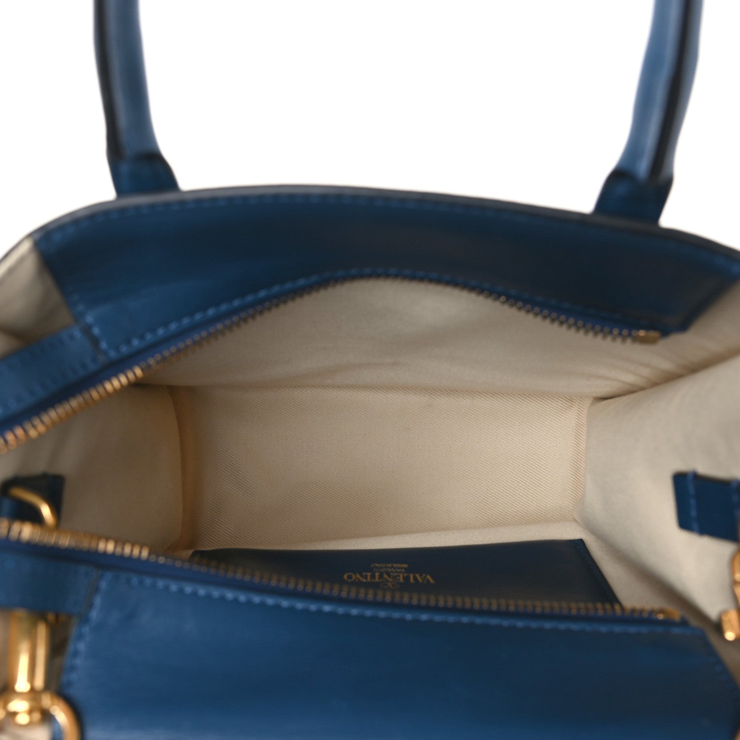 Valentino Garavani Calfskin VLogo Small Walk Tote Peacock 5 of 11