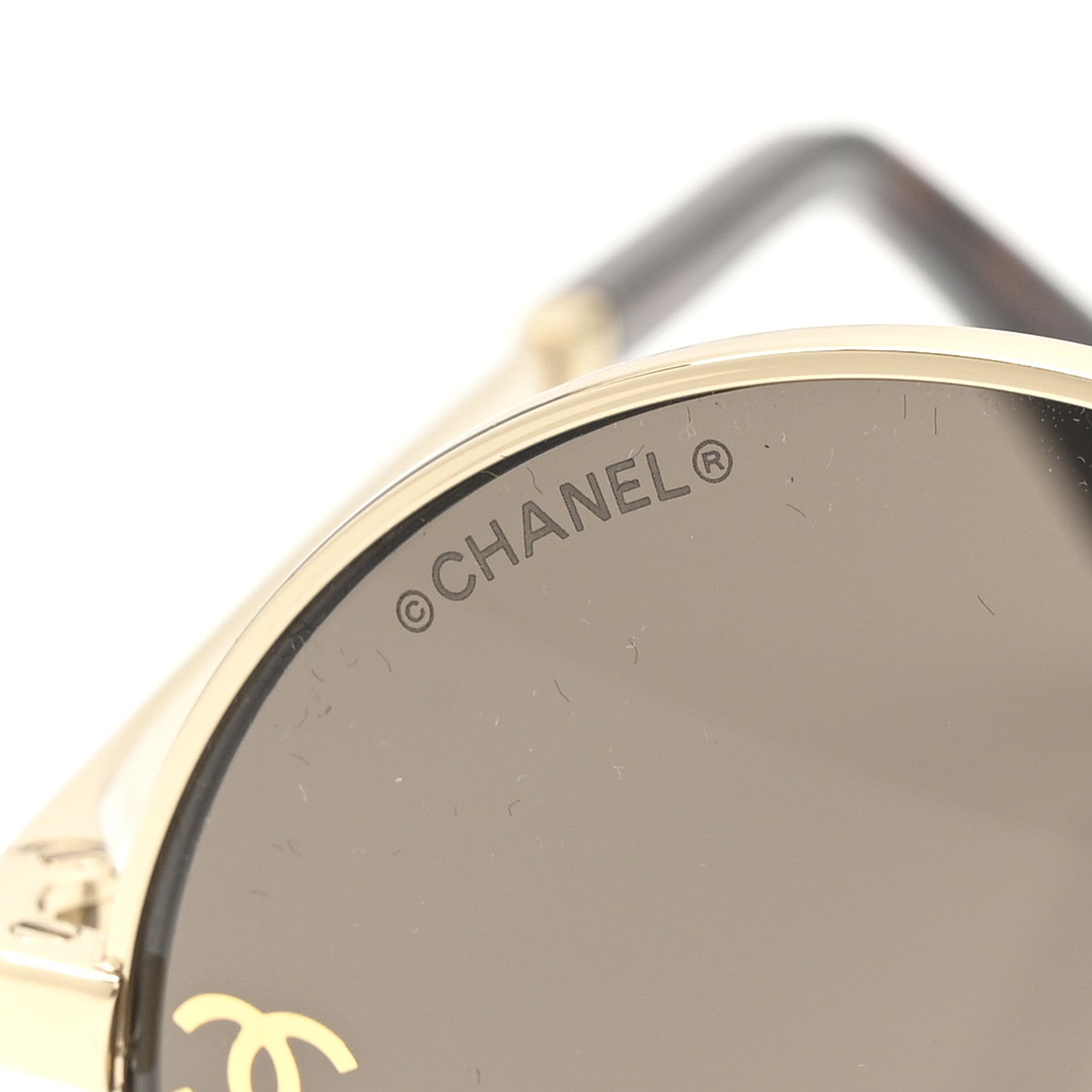 Chanel Metal Round Sunglasses 4268 Gold Tortoise 7 of 8