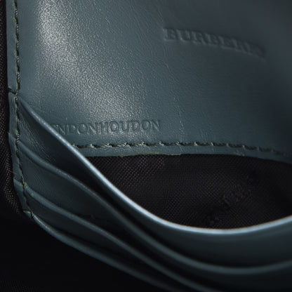 Burberry Signature Grain Calfskin Check Embossed Peyton Crossbody Clutch Bag Celadon Blue 8 of 8