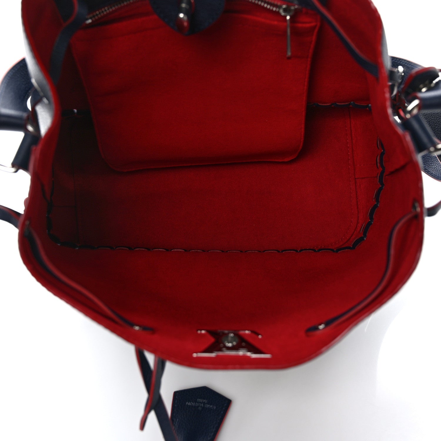 Louis Vuitton Soft Calfskin Braided Lockme Bucket Marine Rouge 5 of 8