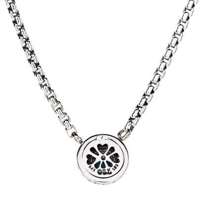 David Yurman Sterling Silver 14K Yellow Gold Turquoise Cookie Pendant Necklace 5 of 6