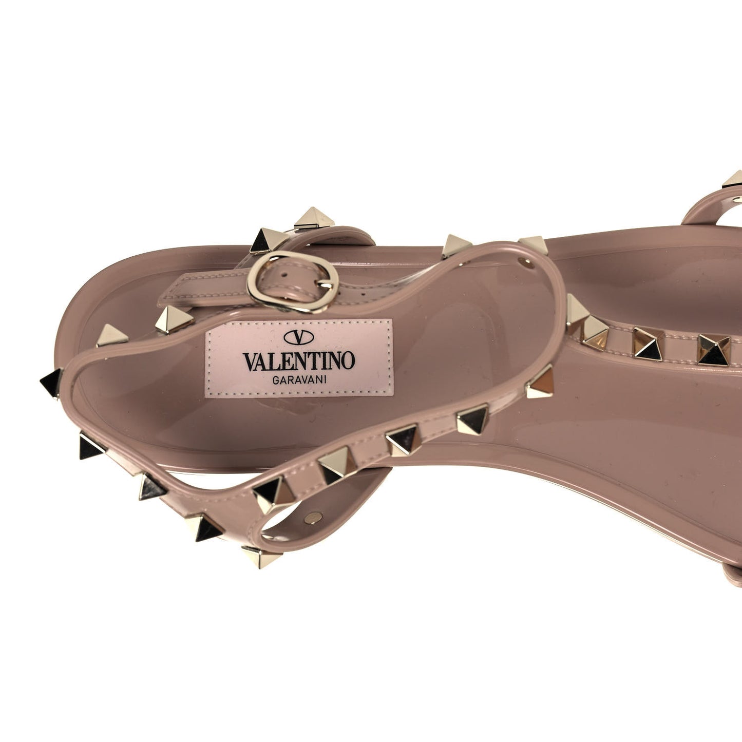 PVC Jelly Rockstud Caged Sandals 40 Poudre