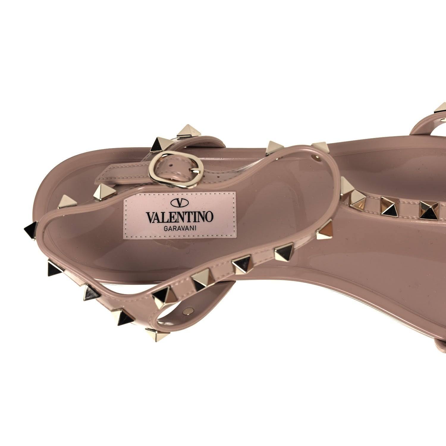 Valentino Garavani PVC Jelly Rockstud Caged Sandals 40 Poudre 7 of 7