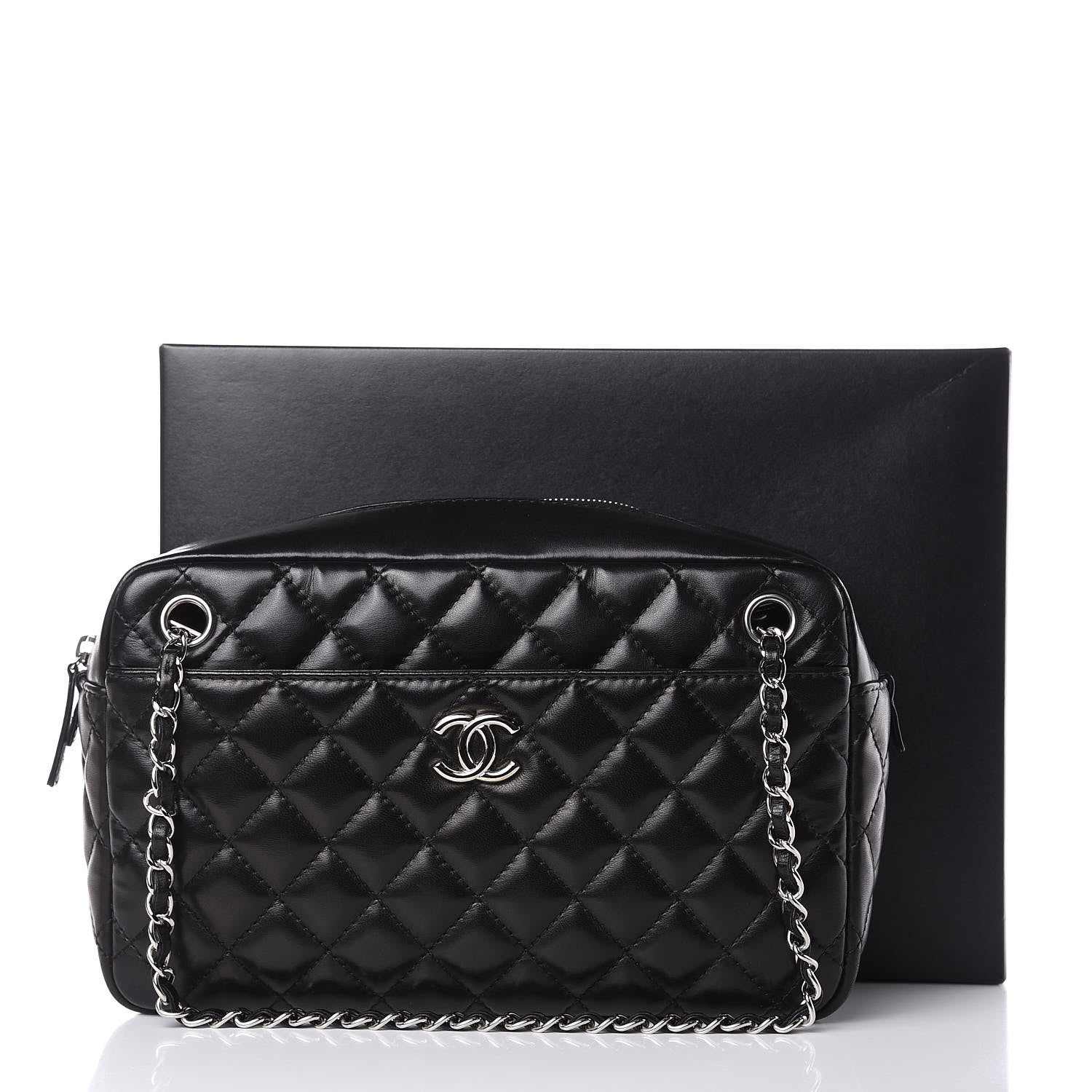 Chanel Lambskin Quilted Medium Camera Case Black 12 of 12
