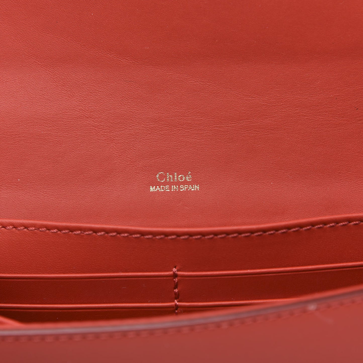 Calfskin Aurore Wallet on Chain Red