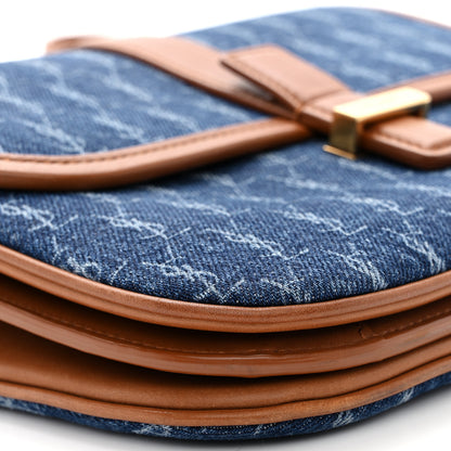 Saint Laurent Denim All-Over Monogram Small Le Monogramme Satchel Navy Blue 9 of 11