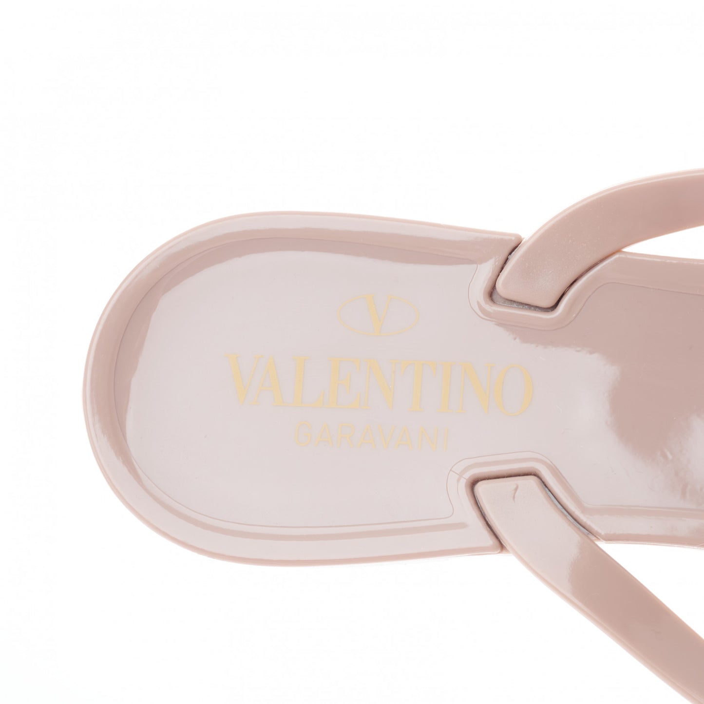 PVC Jelly Rockstud Bow Thong Sandals 39 Poudre