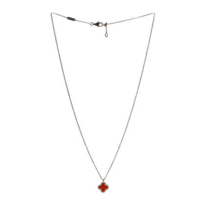 Van Cleef & Arpels 18K Rose Gold Carnelian Sweet Alhambra Pendant Necklace 2 of 7
