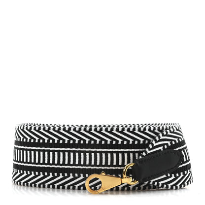 Hermes Toile Swift 50mm Sangle Cavale Shoulder Strap Black Ecru 1 of 3