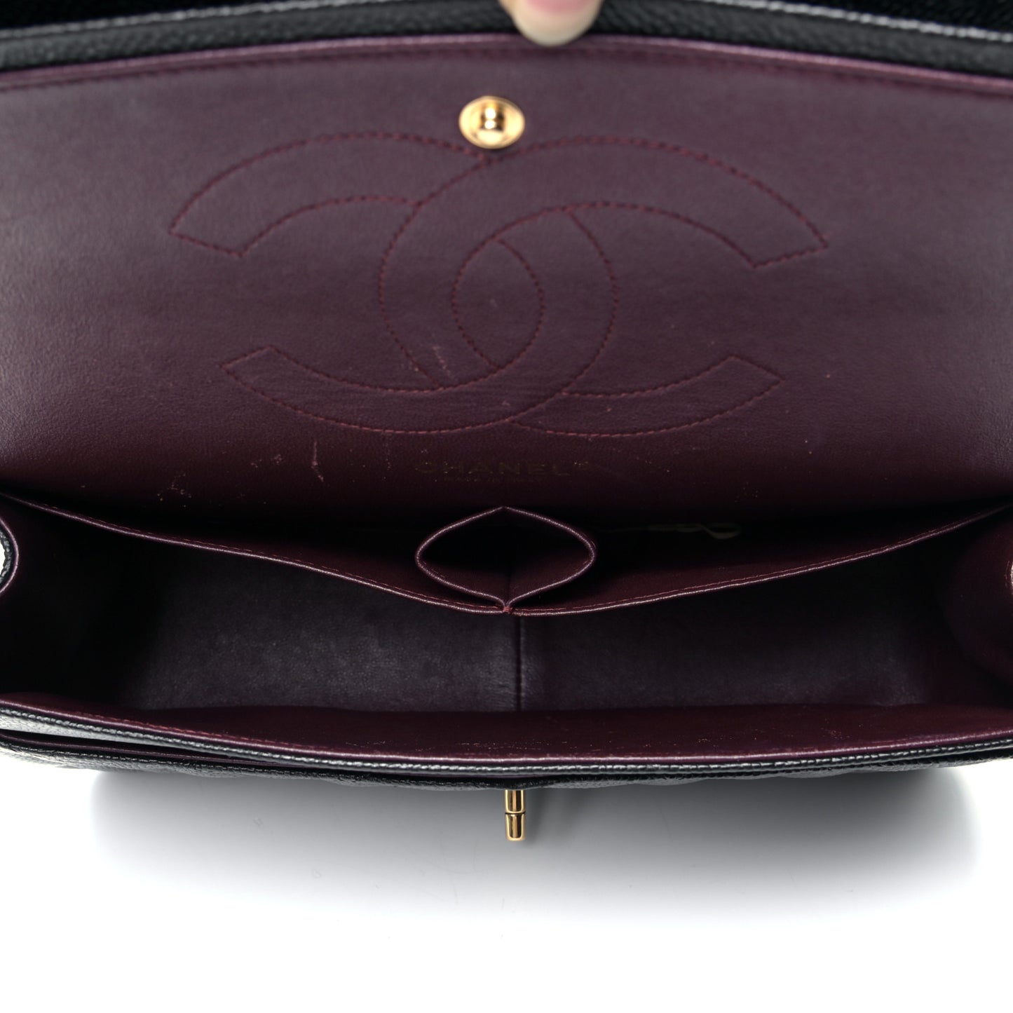 Caviar Quilted Jumbo Double Flap Black
