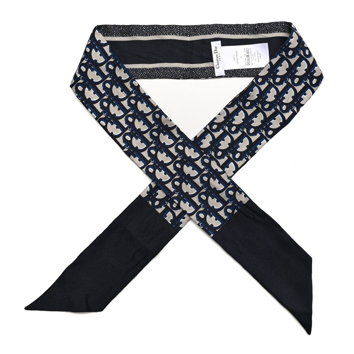 Silk Oblique Mitzah Scarf Blue