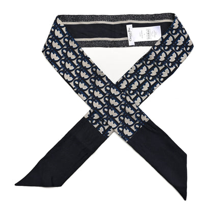 Christian Dior Silk Oblique Mitzah Scarf Blue 1 of 5