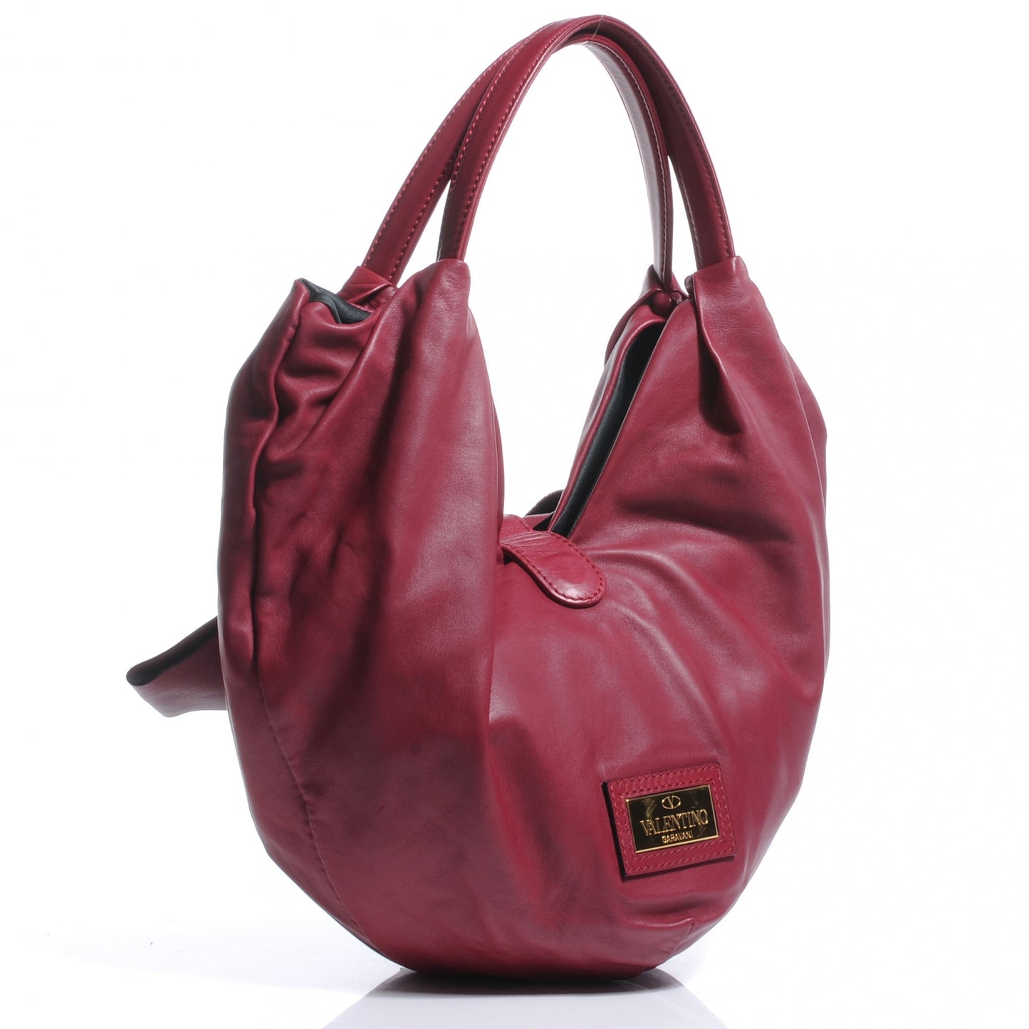 Nappa 360 Bow Hobo Burgundy
