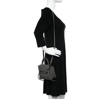 Celine Grained Calfskin Pico Belt Bag Grey 2 of 11