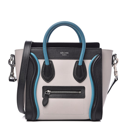 Celine Smooth Calfskin Nano Tri-Color Luggage Turquoise 1 of 15