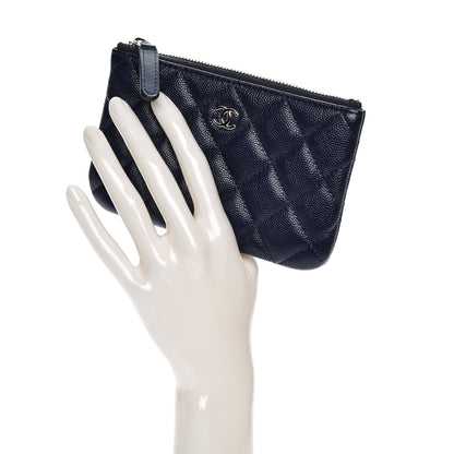 Chanel Caviar Quilted Small Cosmetic Case Navy 2 of 8