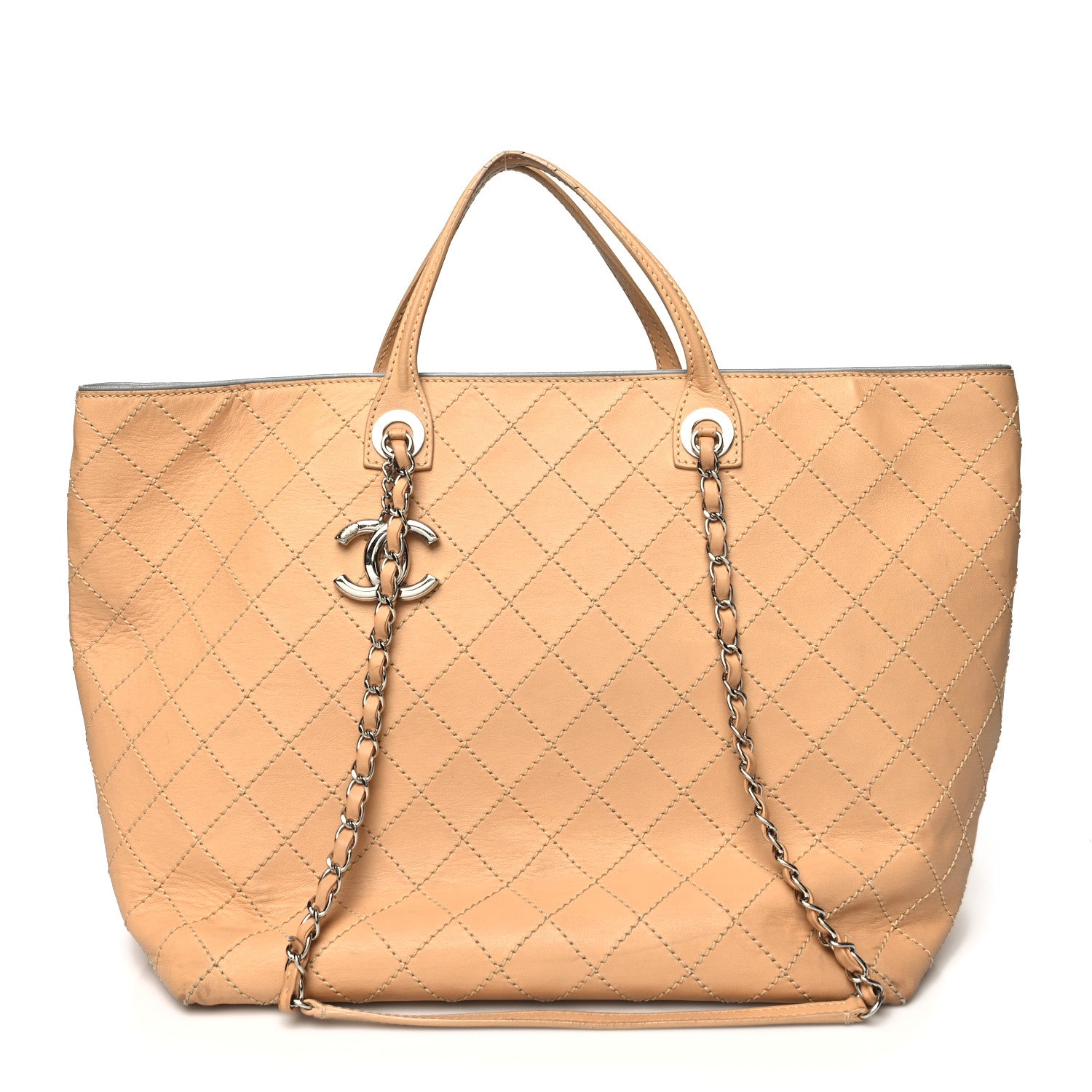 Chanel Calfskin Stitched Large Shopping Tote Beige 1 of 18